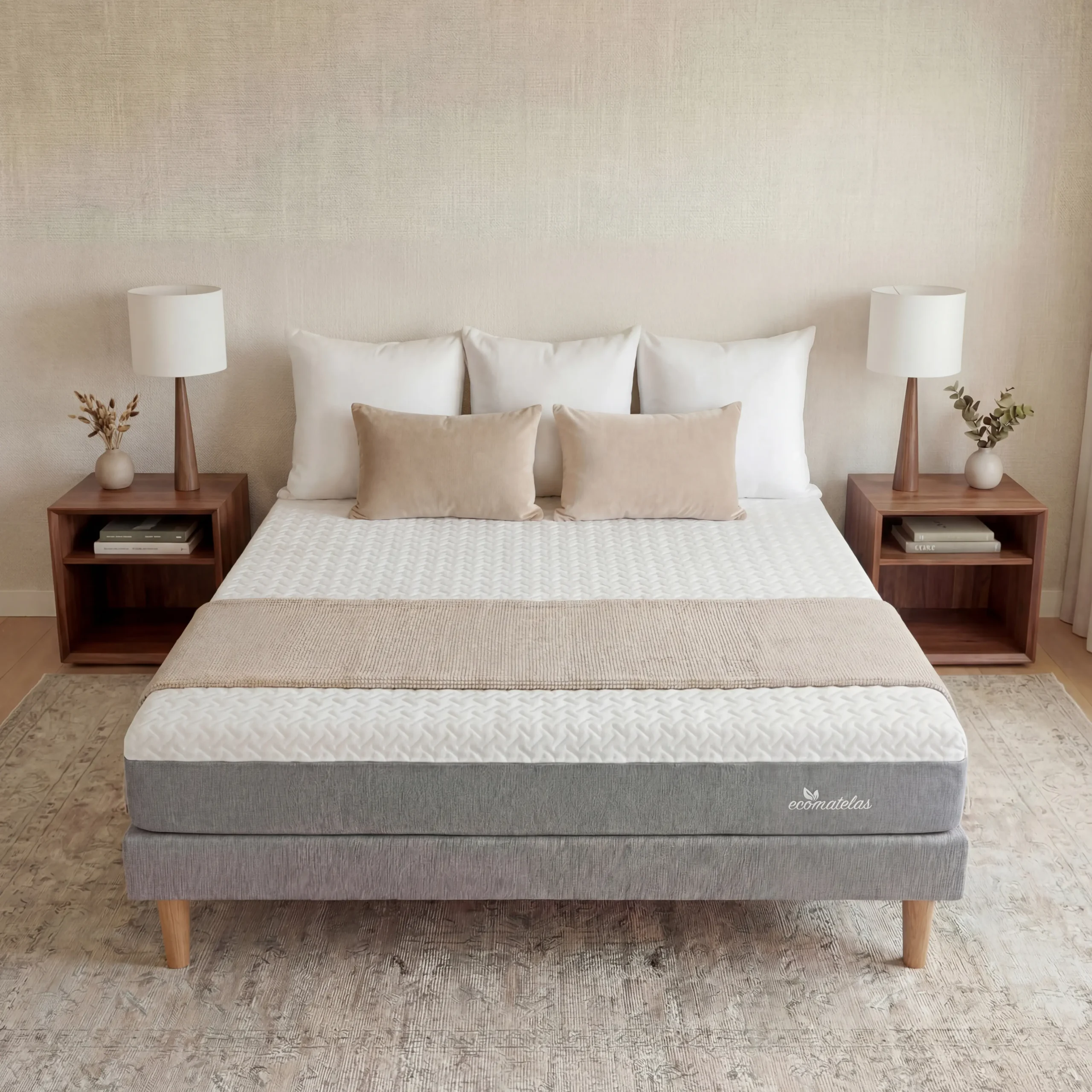 Matelas hybride Le Petit Nuage présenté dans une chambre par Ecomatelas