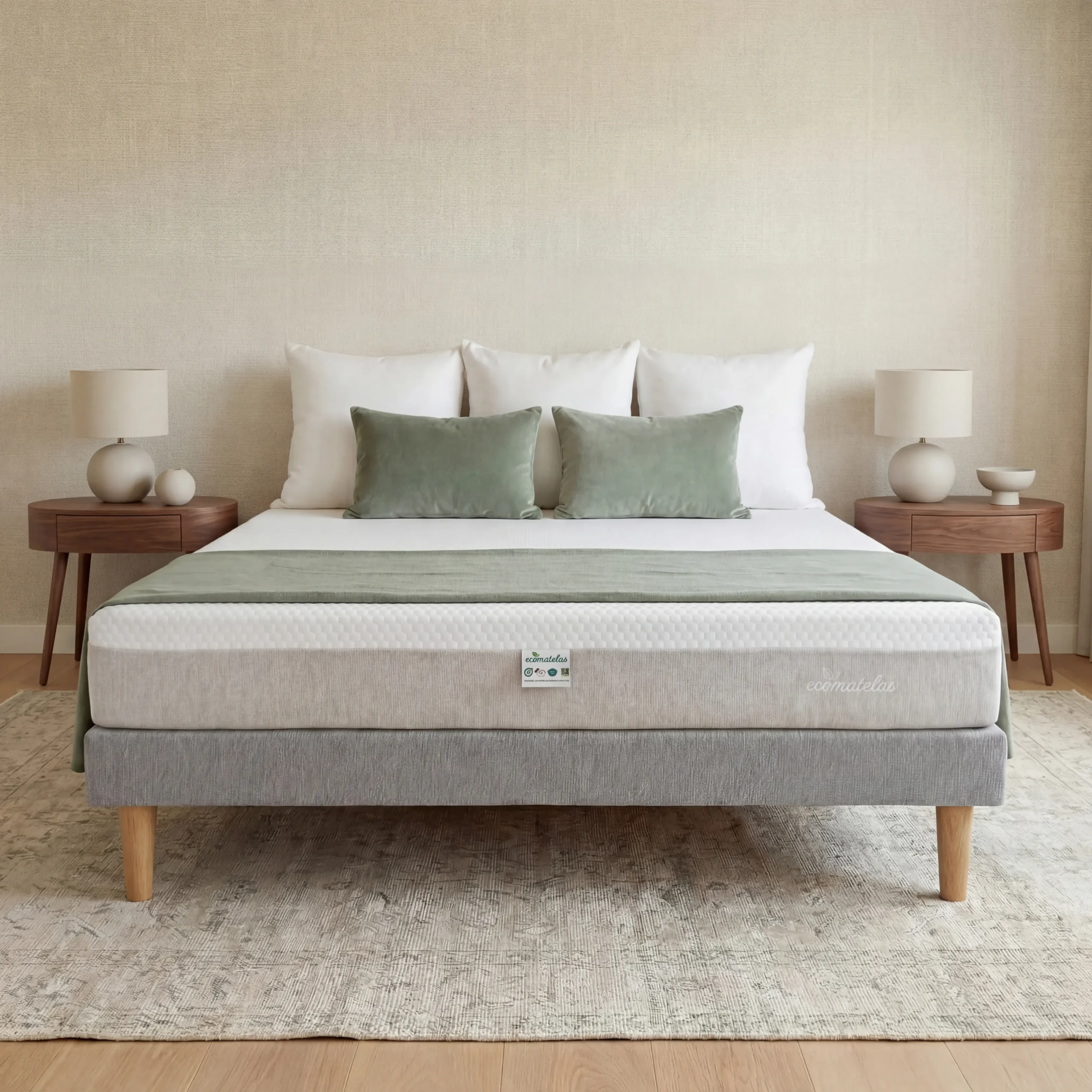 Matelas reconditionné Ecomatelas présenté dans une chambre