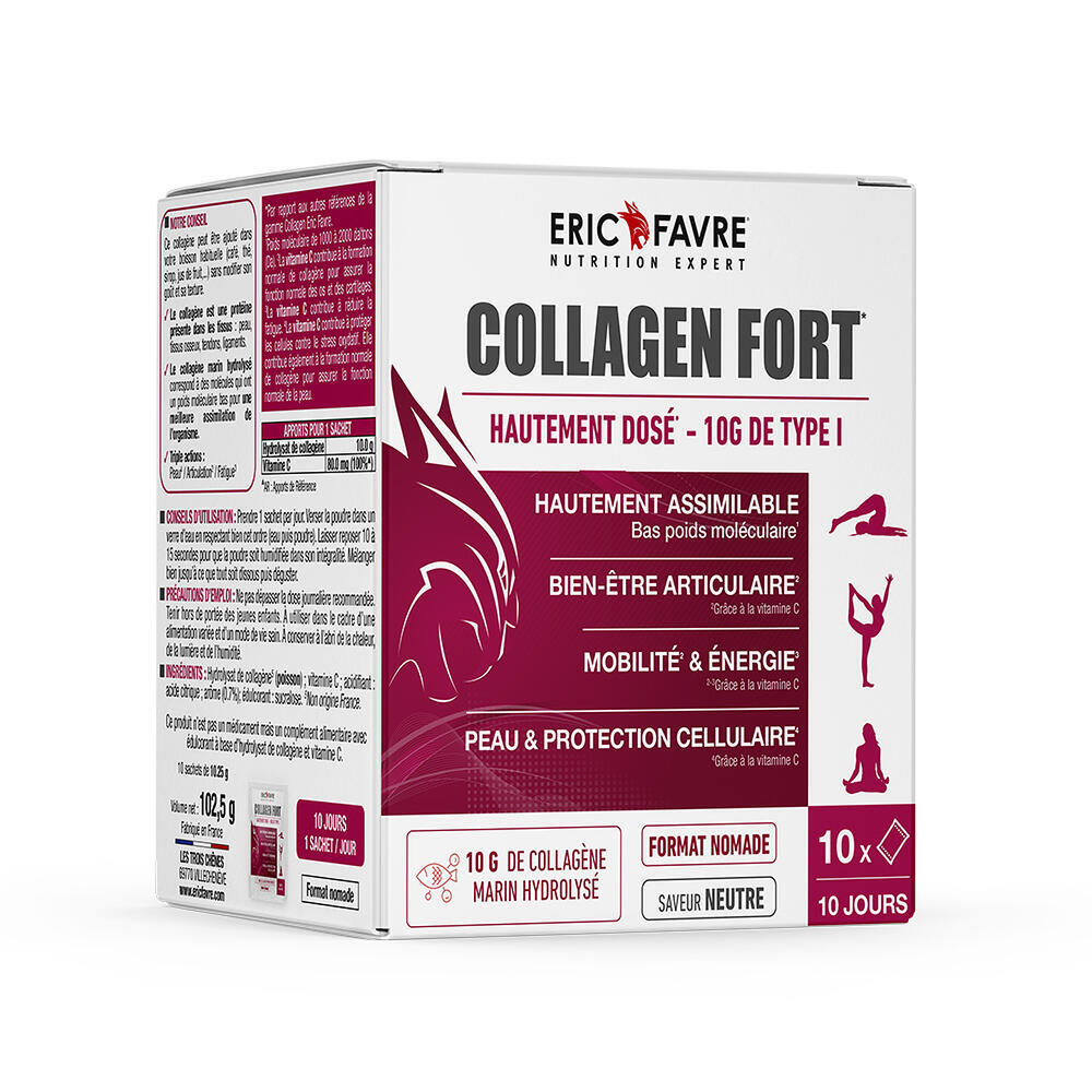 Boîte de Collagen Fort d'Eric Favre, illustration d'une référence du catalogue santé et bien-être