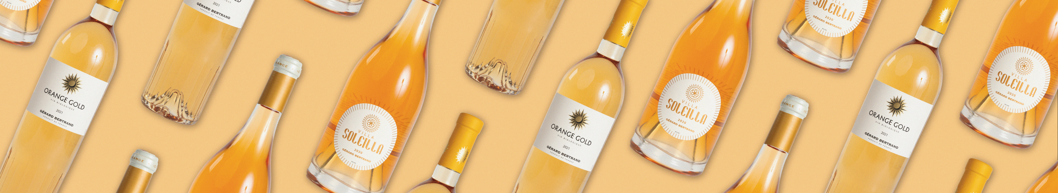 Sélection de bouteilles de vins orange Gérard Bertrand